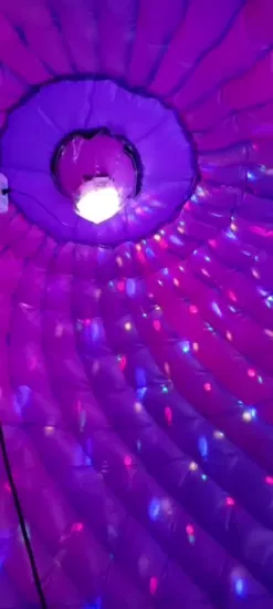 Bunter aufblasbarer Disco-Türsteher zum Springen und Tanzen mit LED-Disco-Kugel-Kuppelzelt-Bounce